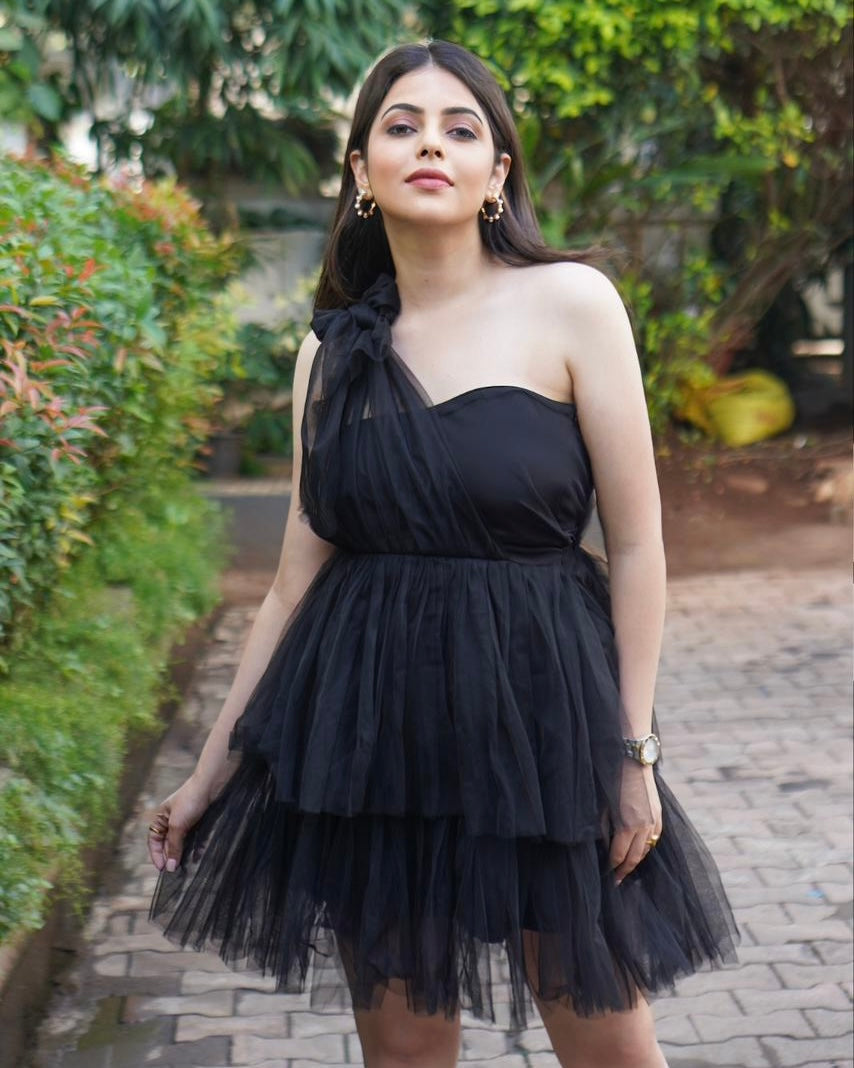 Off-Shoulder Ruffle Dress by LabelbyLeena