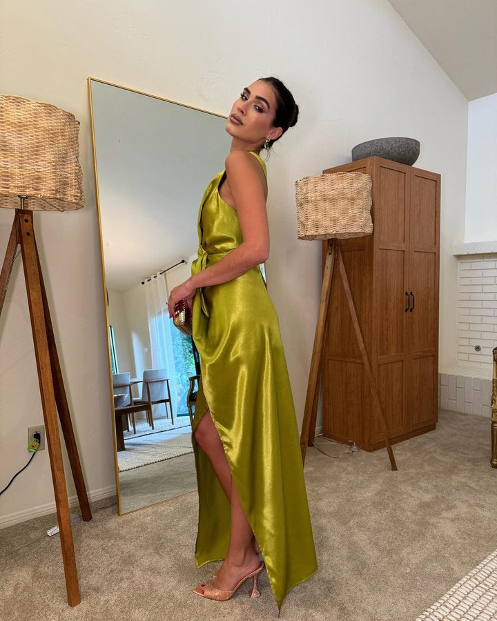 Gold Satin Dress by Labelbyleena