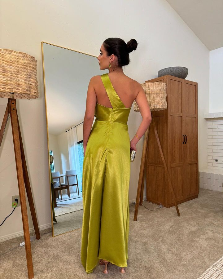 Gold Satin Dress by Labelbyleena