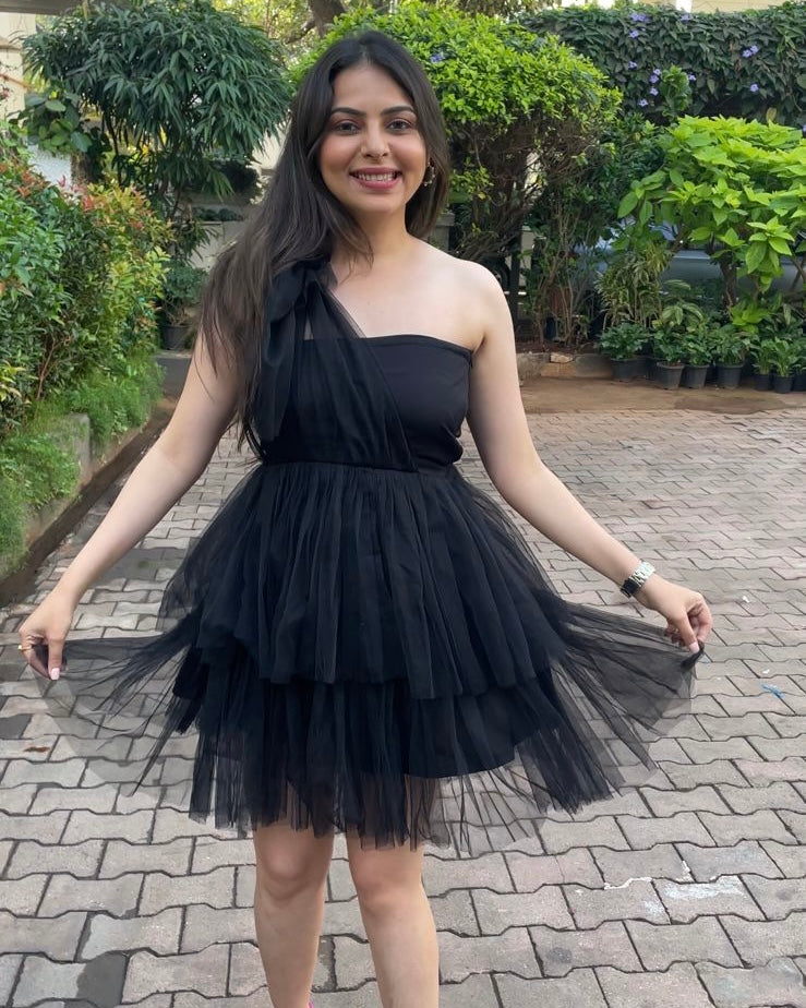 Off-Shoulder Ruffle Dress by LabelbyLeena