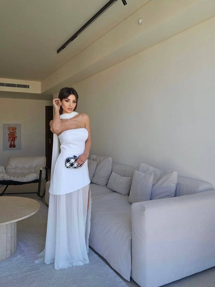 Tube Dress with Scarf by LabelbyLeena
