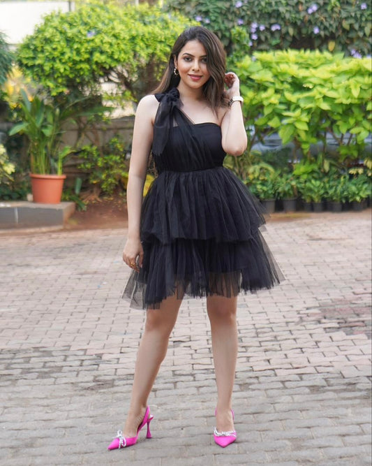 Off-Shoulder Ruffle Dress by LabelbyLeena