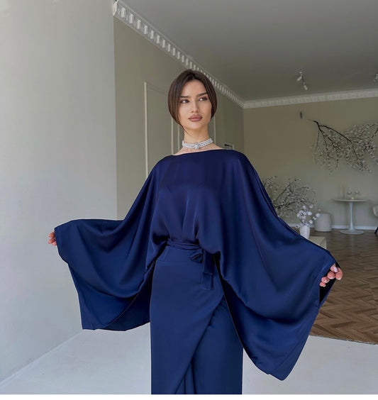 Satin Wrap around Dress by LabelbyLeena
