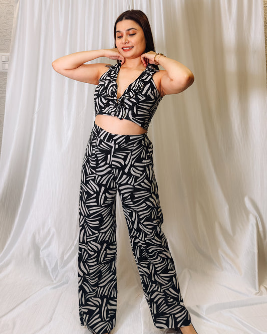 Printed Two Piece Co-ord Set by LabelbyLeena