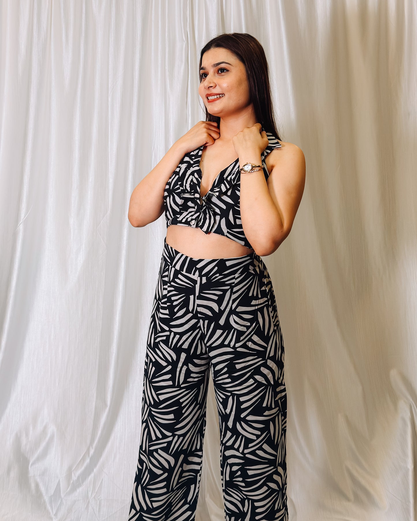 Printed Two Piece Co-ord Set by LabelbyLeena